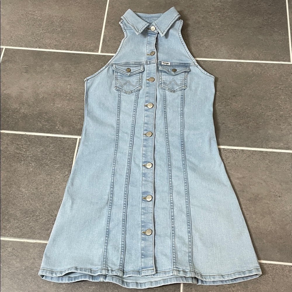 Wrangler Retro 80s Denim Collared Dress size Small - Picture 4 of 10